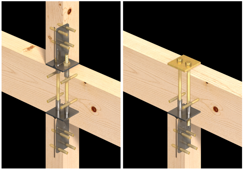 50 kNまで引抜対応　「高耐力柱頭金物50 」発売